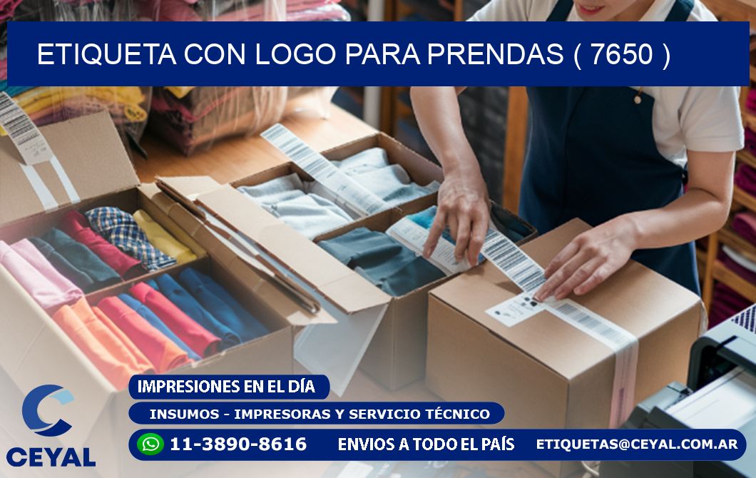 ETIQUETA CON LOGO PARA PRENDAS ( 7650 )