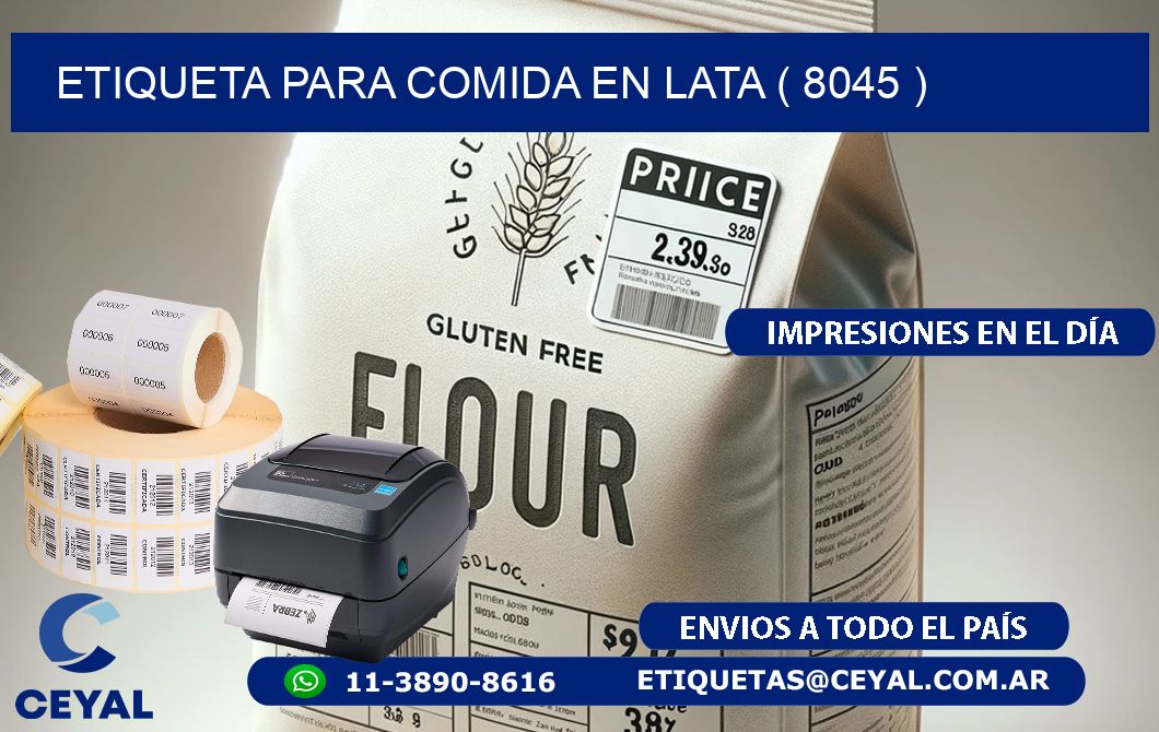 ETIQUETA PARA COMIDA EN LATA ( 8045 )