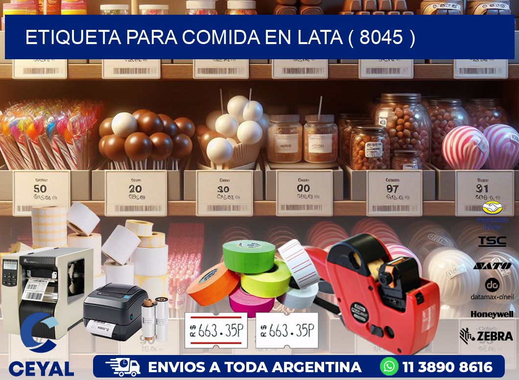 ETIQUETA PARA COMIDA EN LATA ( 8045 )