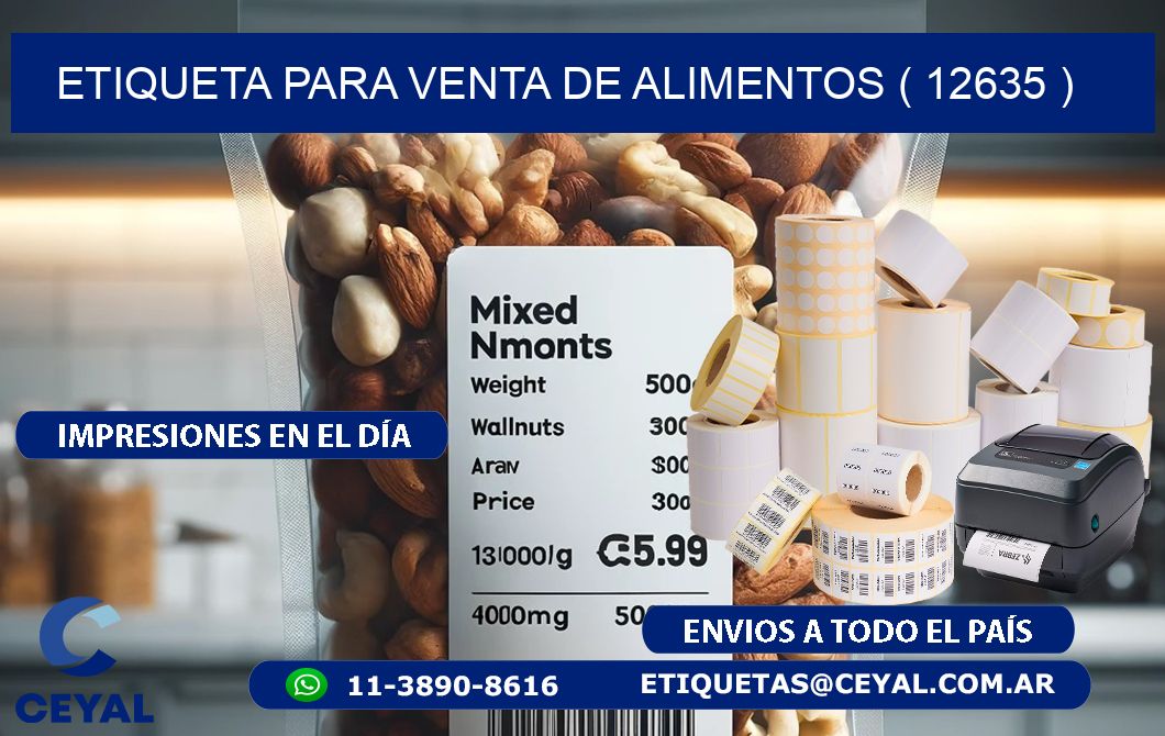 ETIQUETA PARA VENTA DE ALIMENTOS ( 12635 )