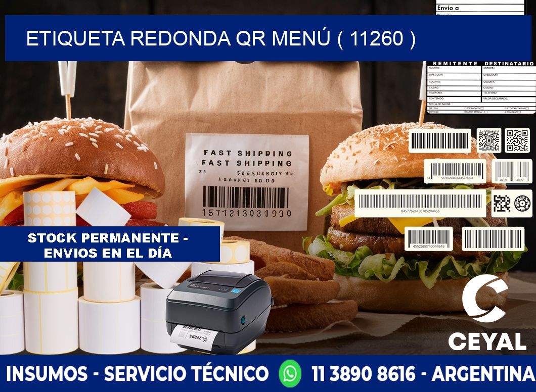 ETIQUETA REDONDA QR MENÚ ( 11260 )