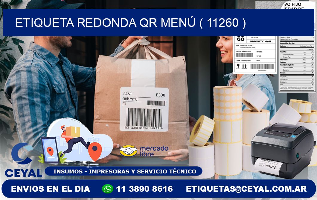 ETIQUETA REDONDA QR MENÚ ( 11260 )