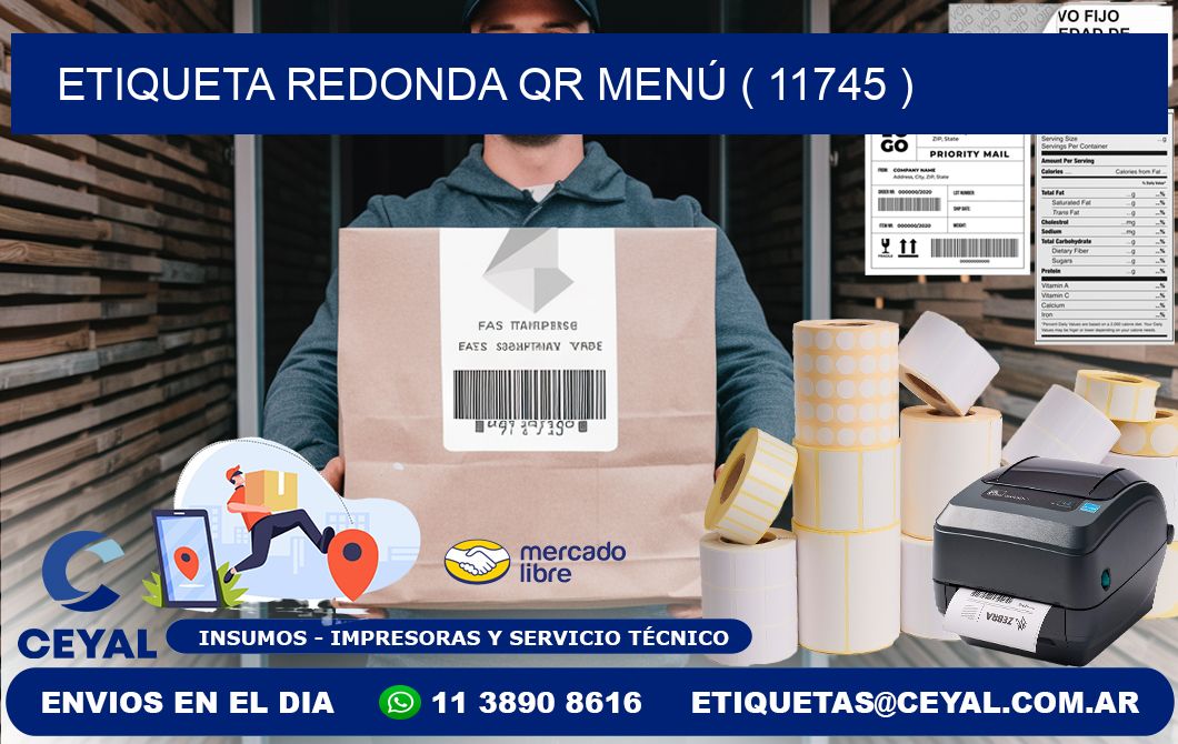 ETIQUETA REDONDA QR MENÚ ( 11745 )