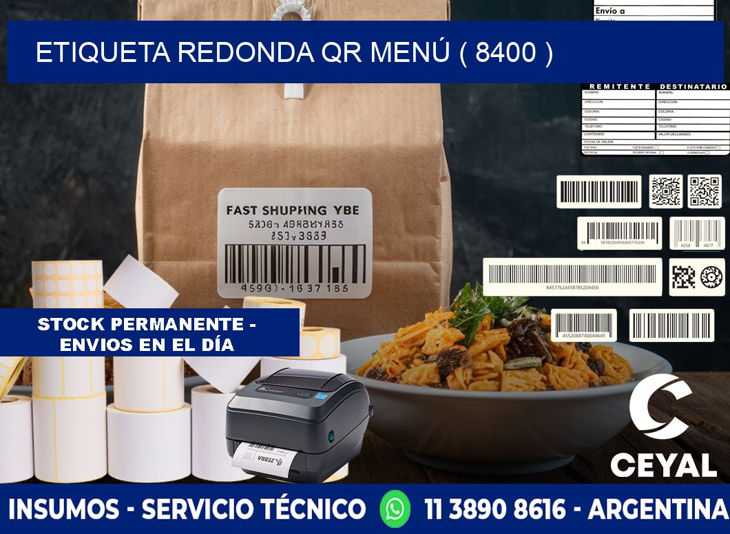 ETIQUETA REDONDA QR MENÚ ( 8400 )