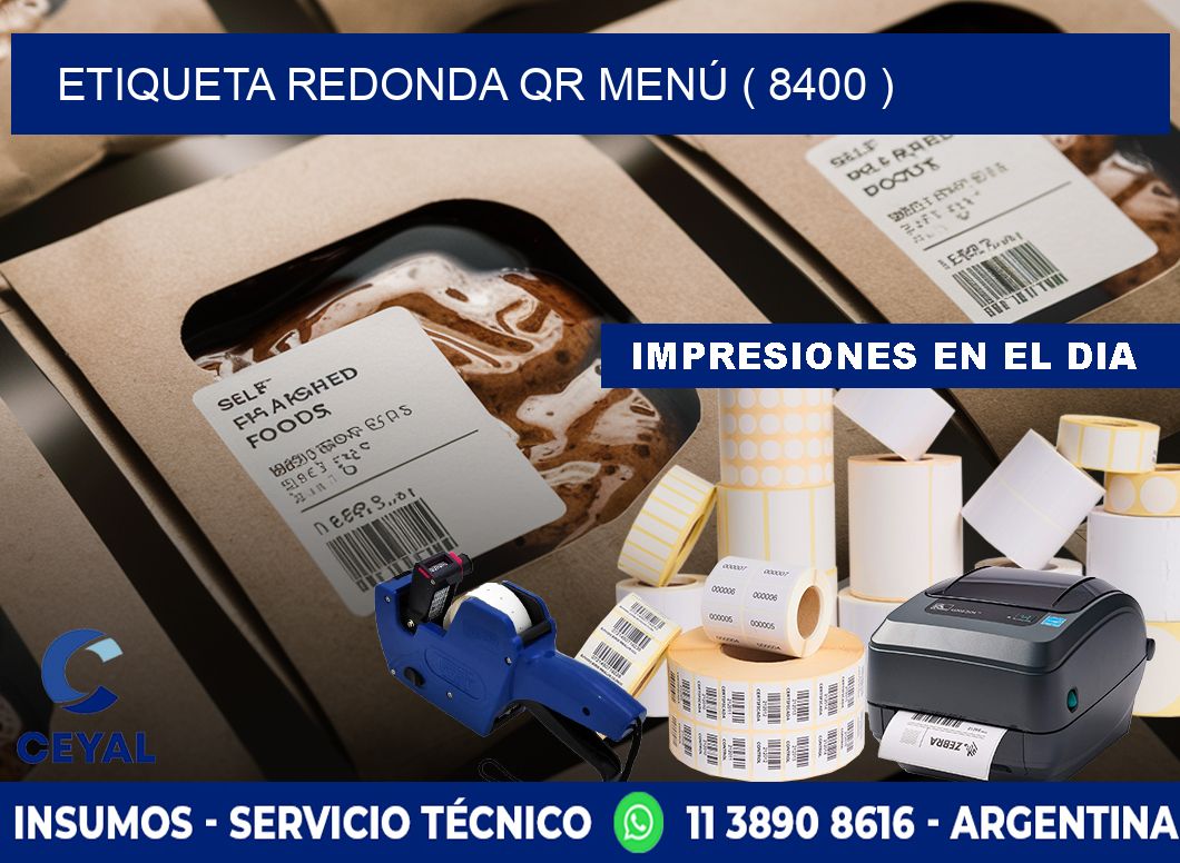 ETIQUETA REDONDA QR MENÚ ( 8400 )