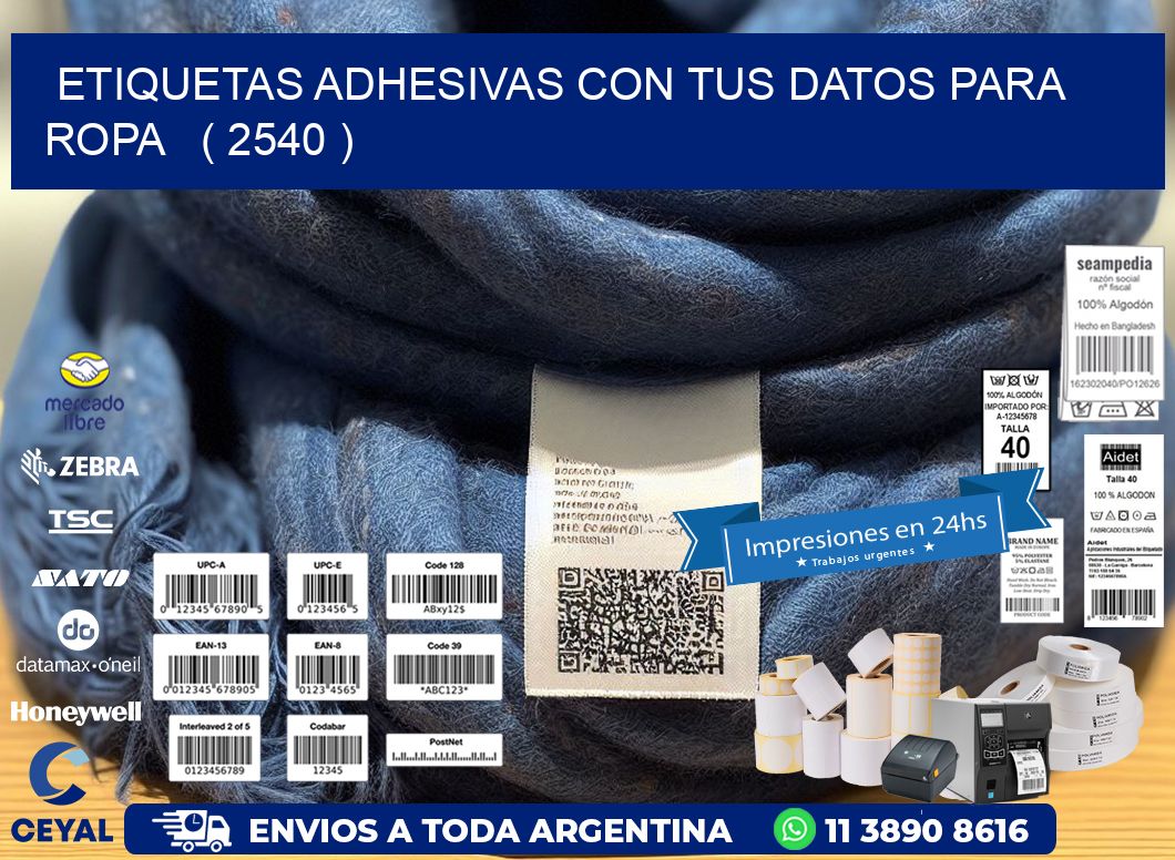 ETIQUETAS ADHESIVAS CON TUS DATOS PARA ROPA   ( 2540 )