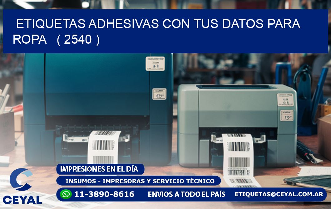 ETIQUETAS ADHESIVAS CON TUS DATOS PARA ROPA   ( 2540 )