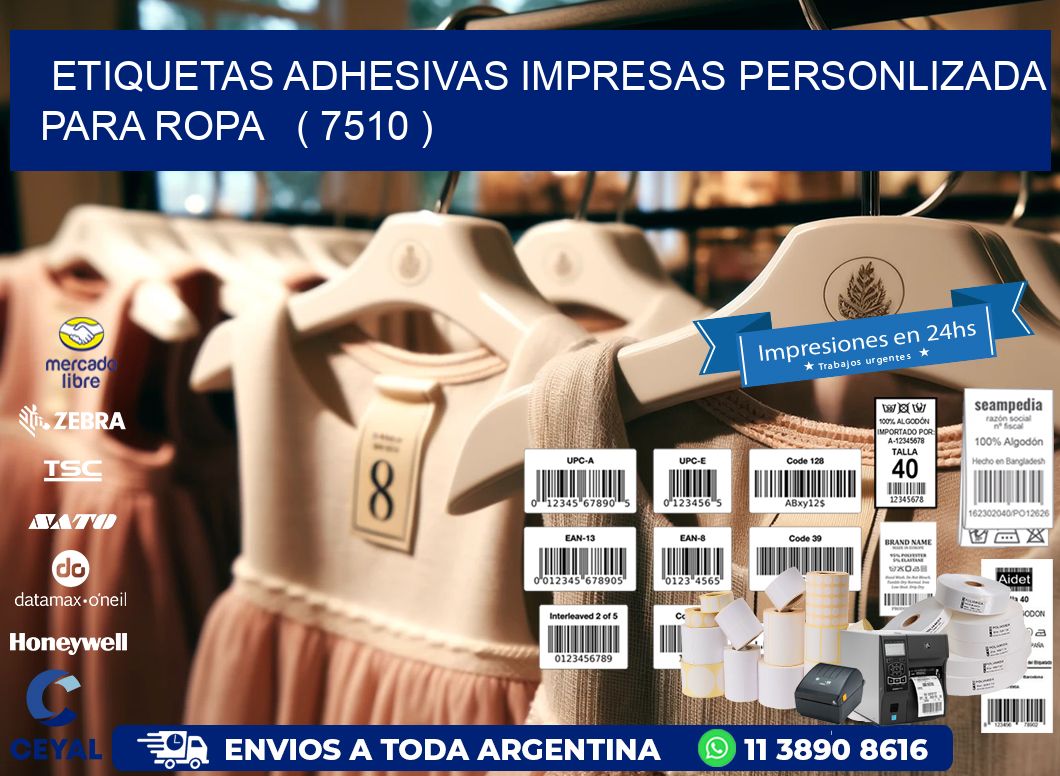 ETIQUETAS ADHESIVAS IMPRESAS PERSONLIZADA PARA ROPA   ( 7510 )