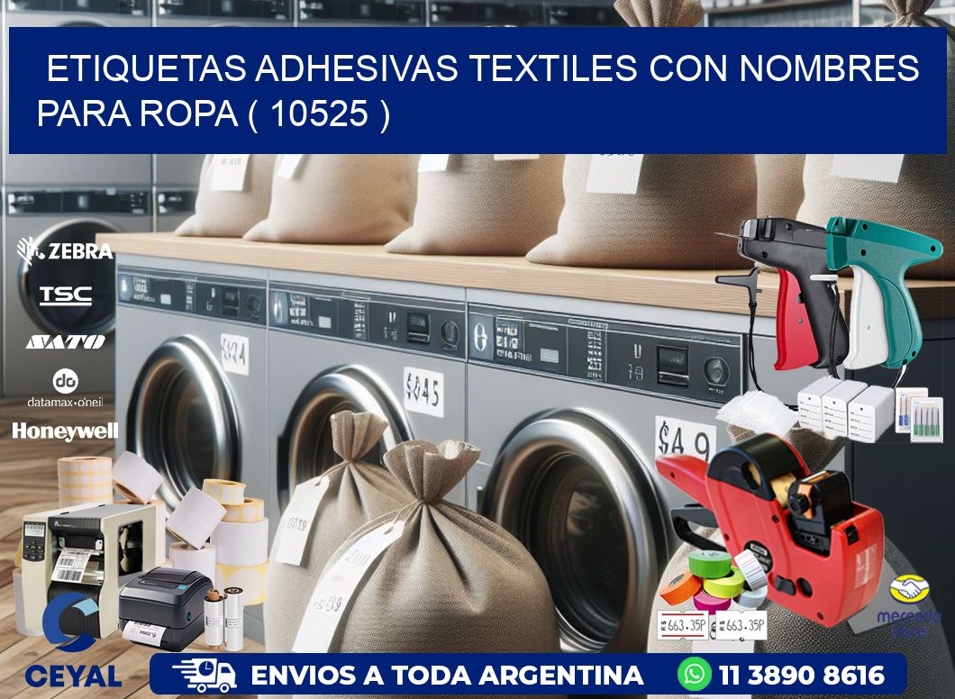 ETIQUETAS ADHESIVAS TEXTILES CON NOMBRES PARA ROPA ( 10525 )