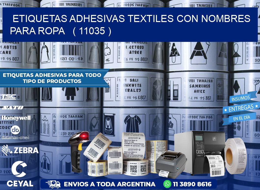 ETIQUETAS ADHESIVAS TEXTILES CON NOMBRES PARA ROPA   ( 11035 )