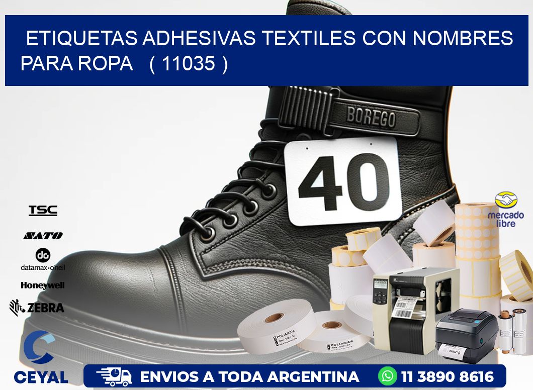 ETIQUETAS ADHESIVAS TEXTILES CON NOMBRES PARA ROPA   ( 11035 )