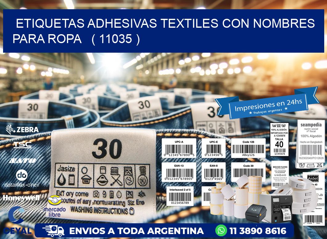 ETIQUETAS ADHESIVAS TEXTILES CON NOMBRES PARA ROPA   ( 11035 )