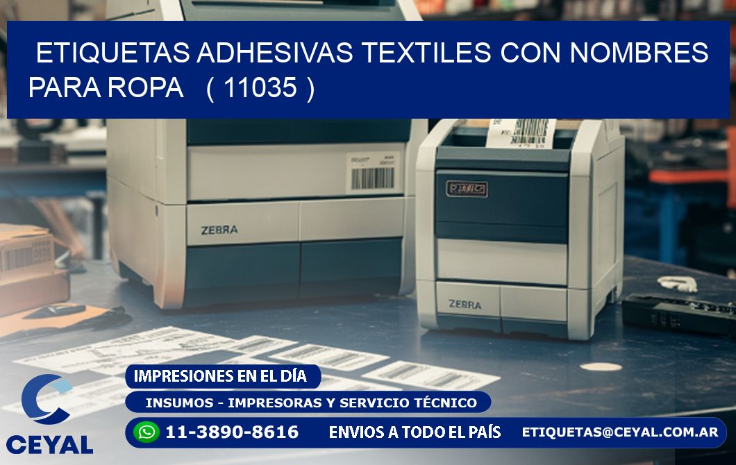 ETIQUETAS ADHESIVAS TEXTILES CON NOMBRES PARA ROPA   ( 11035 )