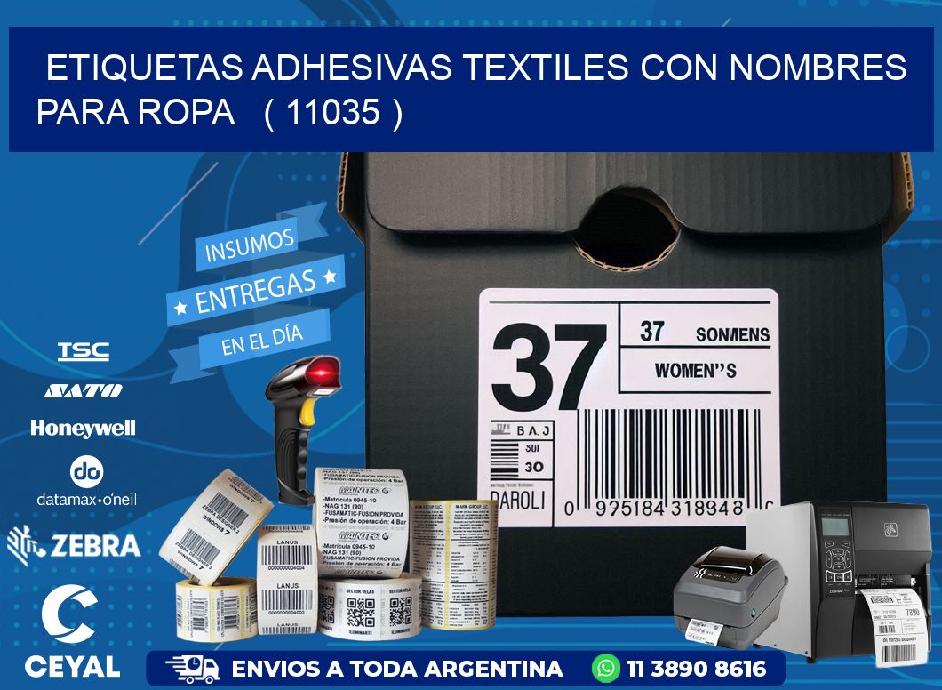 ETIQUETAS ADHESIVAS TEXTILES CON NOMBRES PARA ROPA   ( 11035 )