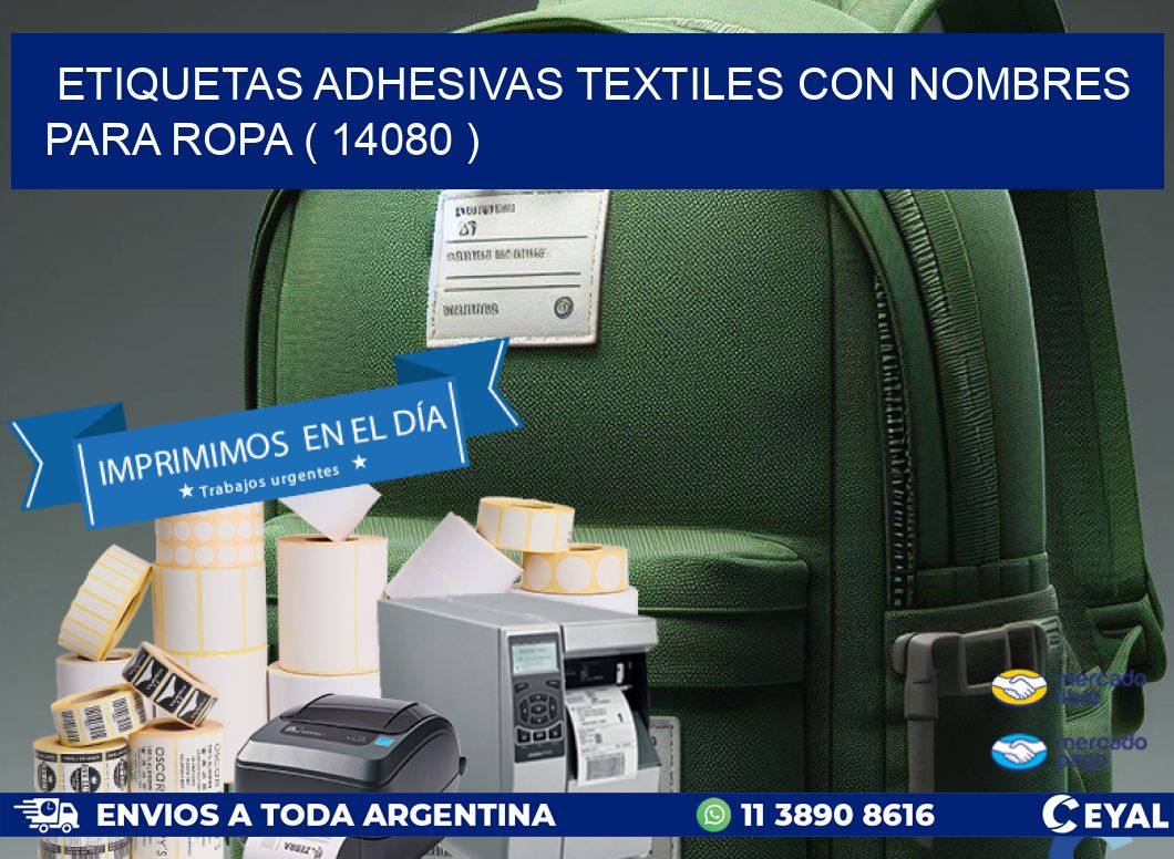 ETIQUETAS ADHESIVAS TEXTILES CON NOMBRES PARA ROPA ( 14080 )