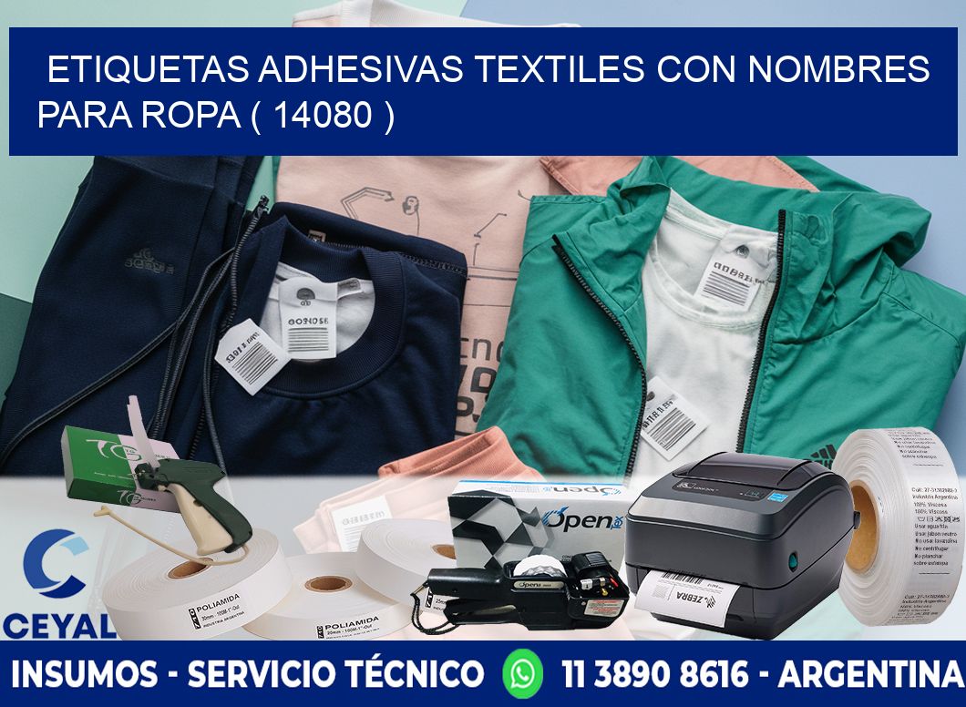 ETIQUETAS ADHESIVAS TEXTILES CON NOMBRES PARA ROPA ( 14080 )