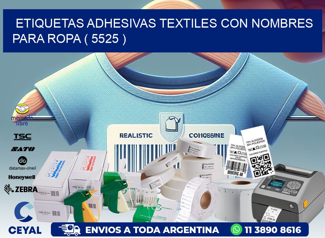 ETIQUETAS ADHESIVAS TEXTILES CON NOMBRES PARA ROPA ( 5525 )