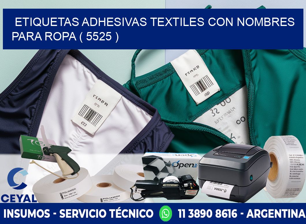 ETIQUETAS ADHESIVAS TEXTILES CON NOMBRES PARA ROPA ( 5525 )