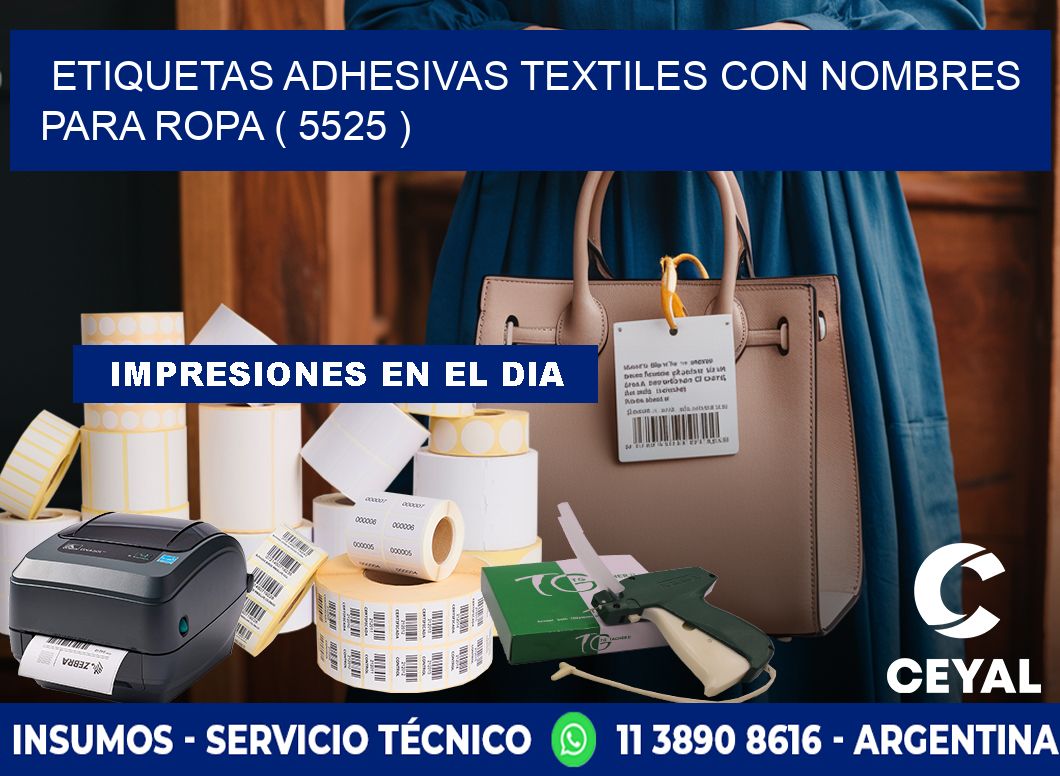 ETIQUETAS ADHESIVAS TEXTILES CON NOMBRES PARA ROPA ( 5525 )