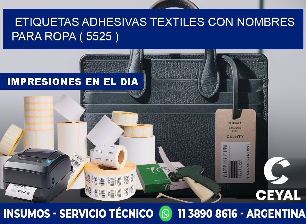 ETIQUETAS ADHESIVAS TEXTILES CON NOMBRES PARA ROPA ( 5525 )