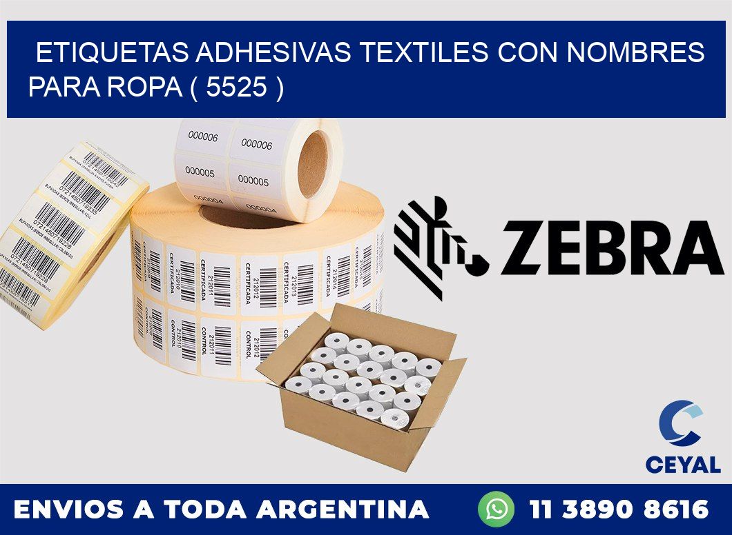 ETIQUETAS ADHESIVAS TEXTILES CON NOMBRES PARA ROPA ( 5525 )