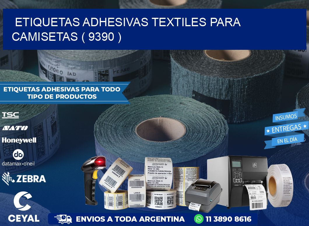 ETIQUETAS ADHESIVAS TEXTILES PARA CAMISETAS ( 9390 )