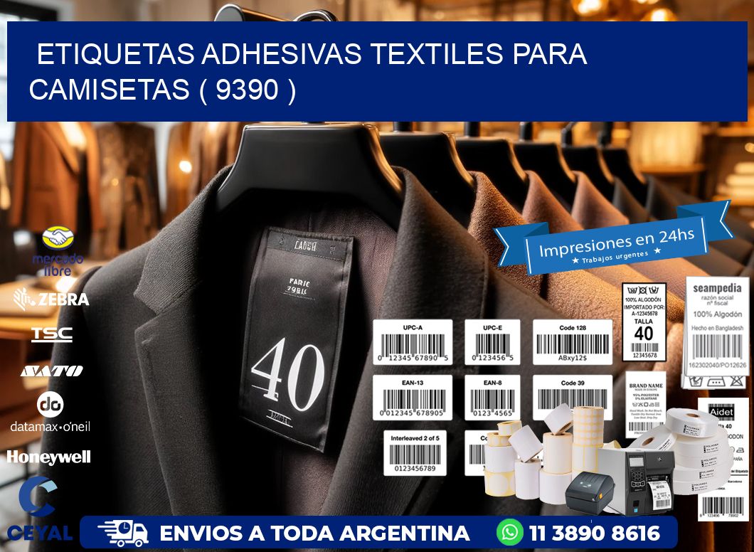 ETIQUETAS ADHESIVAS TEXTILES PARA CAMISETAS ( 9390 )