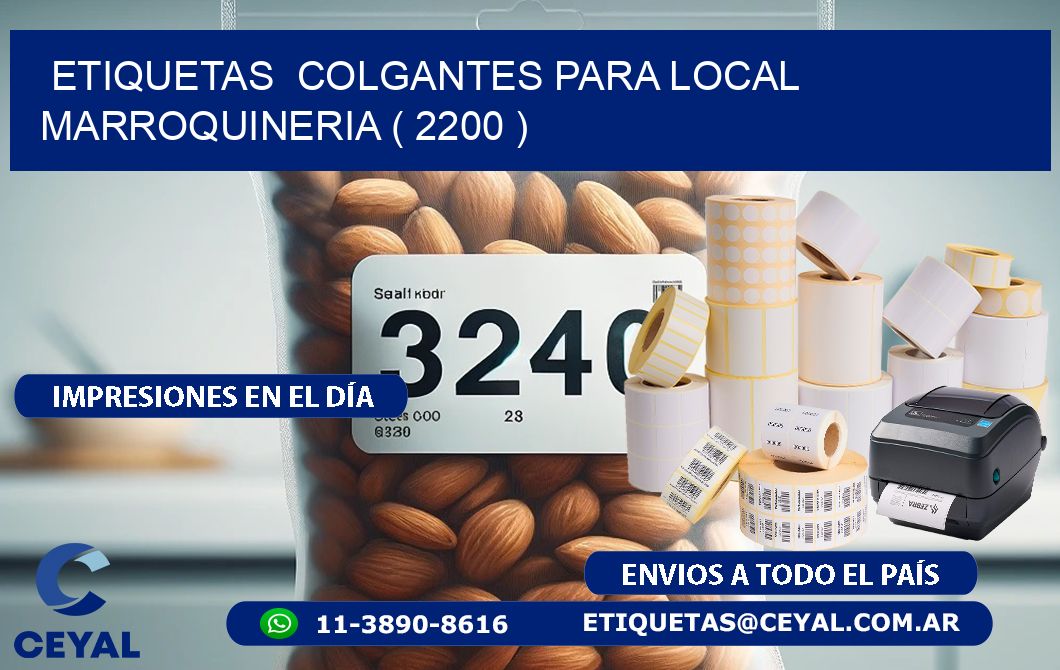 ETIQUETAS  COLGANTES PARA LOCAL MARROQUINERIA ( 2200 )