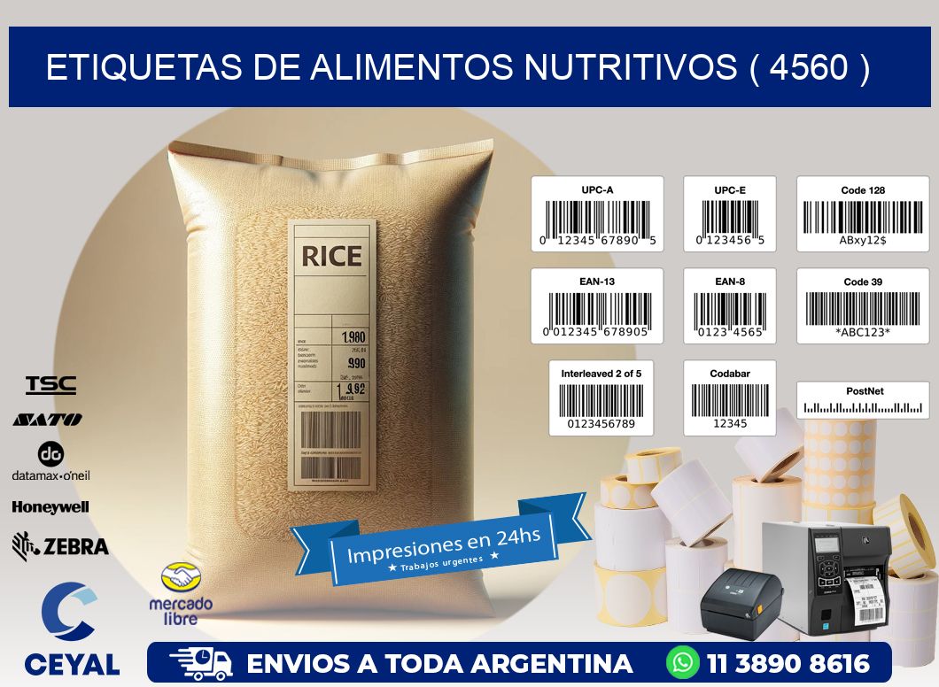 ETIQUETAS DE ALIMENTOS NUTRITIVOS ( 4560 )