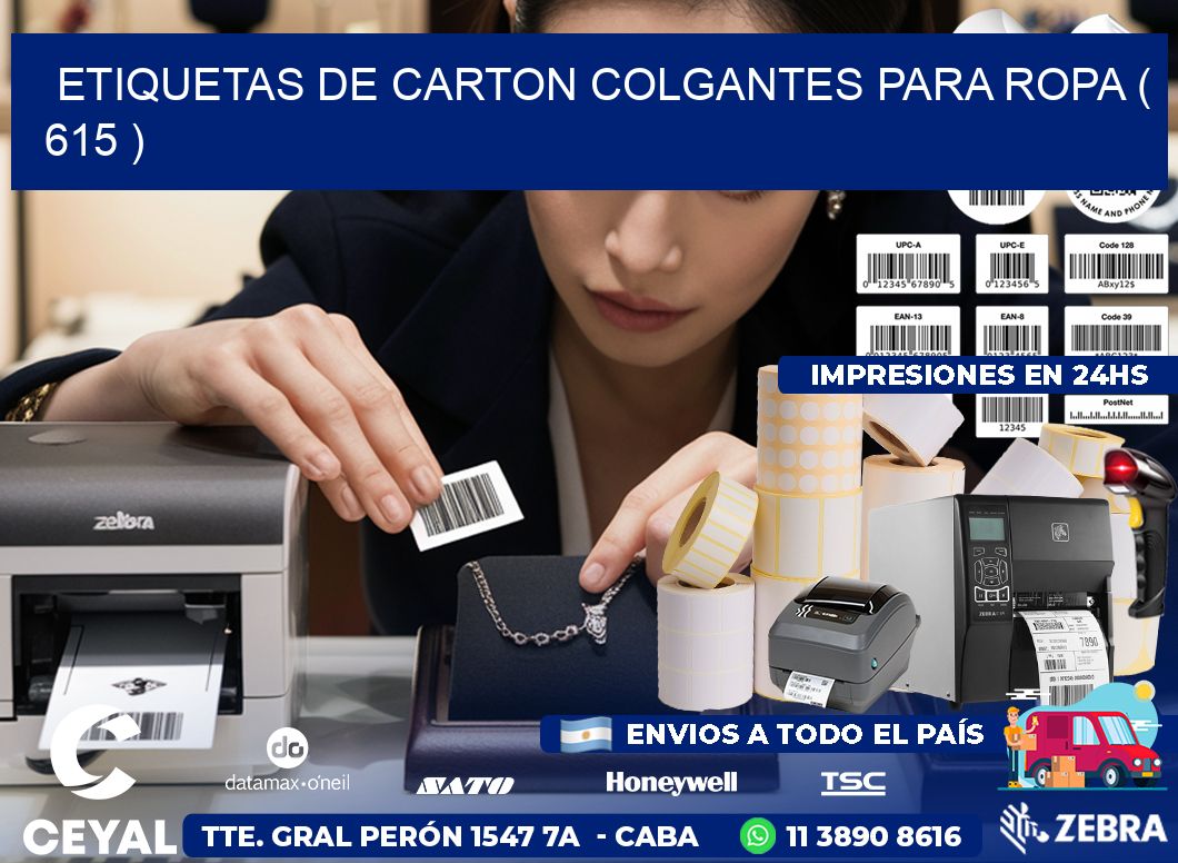 ETIQUETAS DE CARTON COLGANTES PARA ROPA ( 615 )