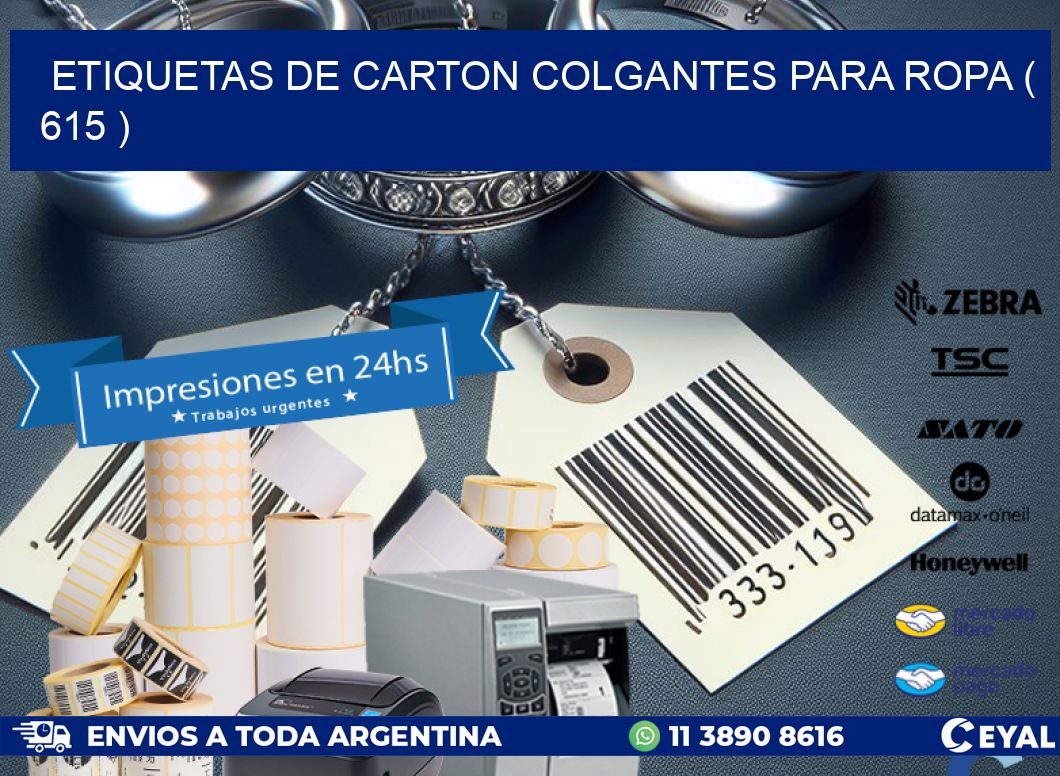 ETIQUETAS DE CARTON COLGANTES PARA ROPA ( 615 )