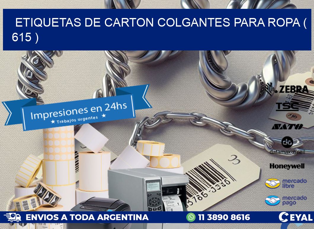 ETIQUETAS DE CARTON COLGANTES PARA ROPA ( 615 )