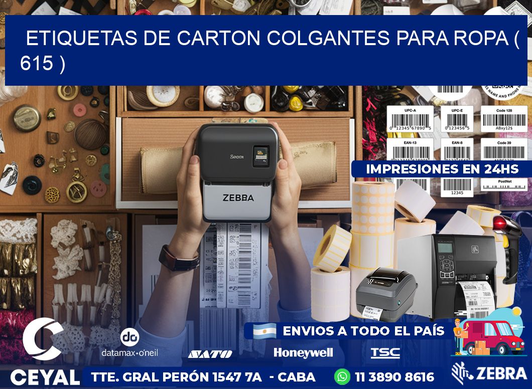 ETIQUETAS DE CARTON COLGANTES PARA ROPA ( 615 )