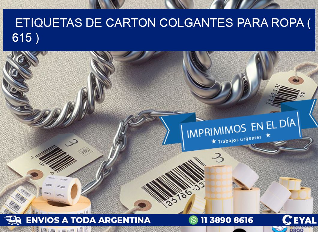 ETIQUETAS DE CARTON COLGANTES PARA ROPA ( 615 )