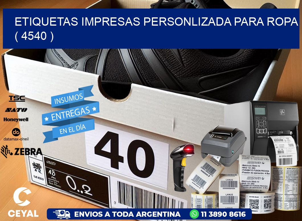 ETIQUETAS IMPRESAS PERSONLIZADA PARA ROPA   ( 4540 )