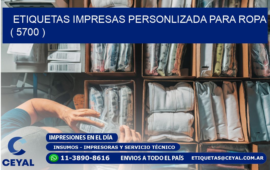 ETIQUETAS IMPRESAS PERSONLIZADA PARA ROPA ( 5700 )