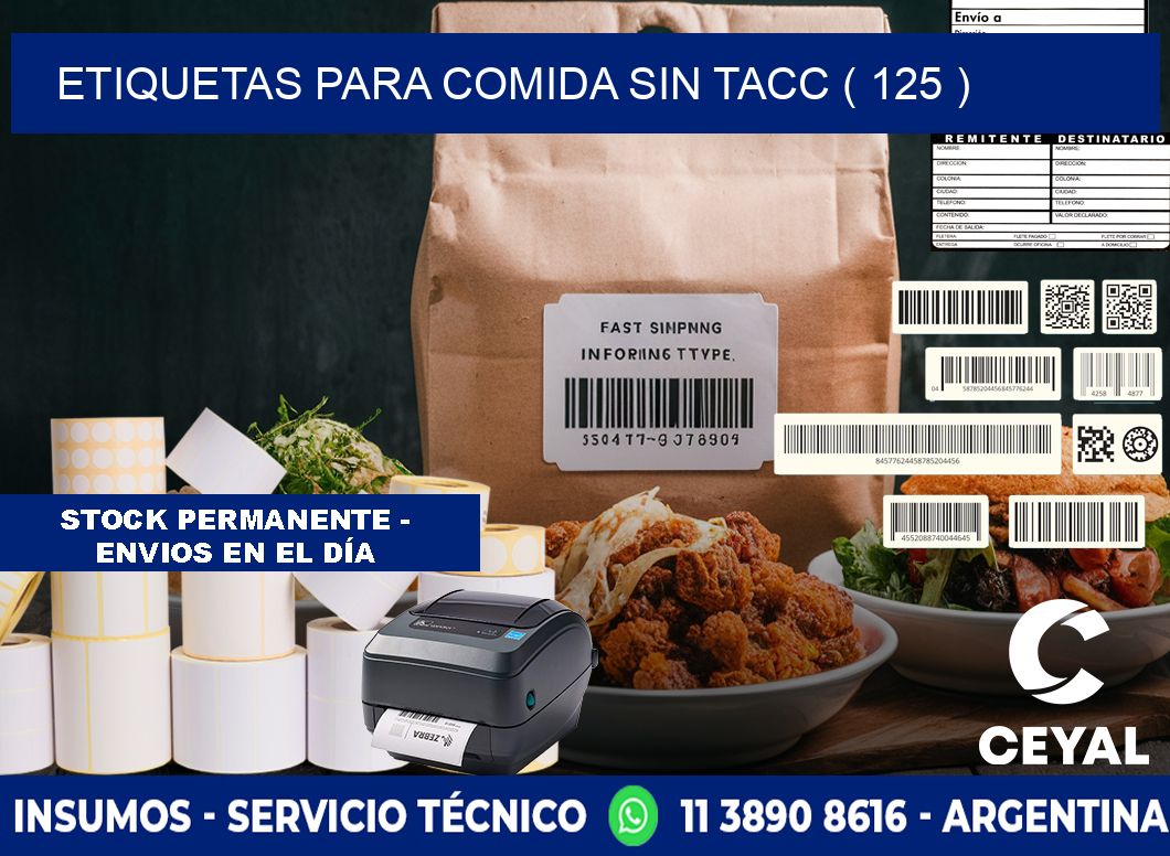 ETIQUETAS PARA COMIDA SIN TACC ( 125 )