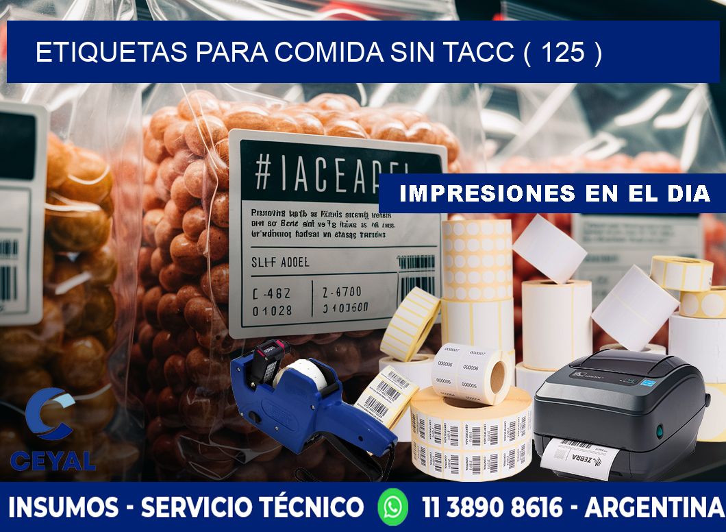 ETIQUETAS PARA COMIDA SIN TACC ( 125 )