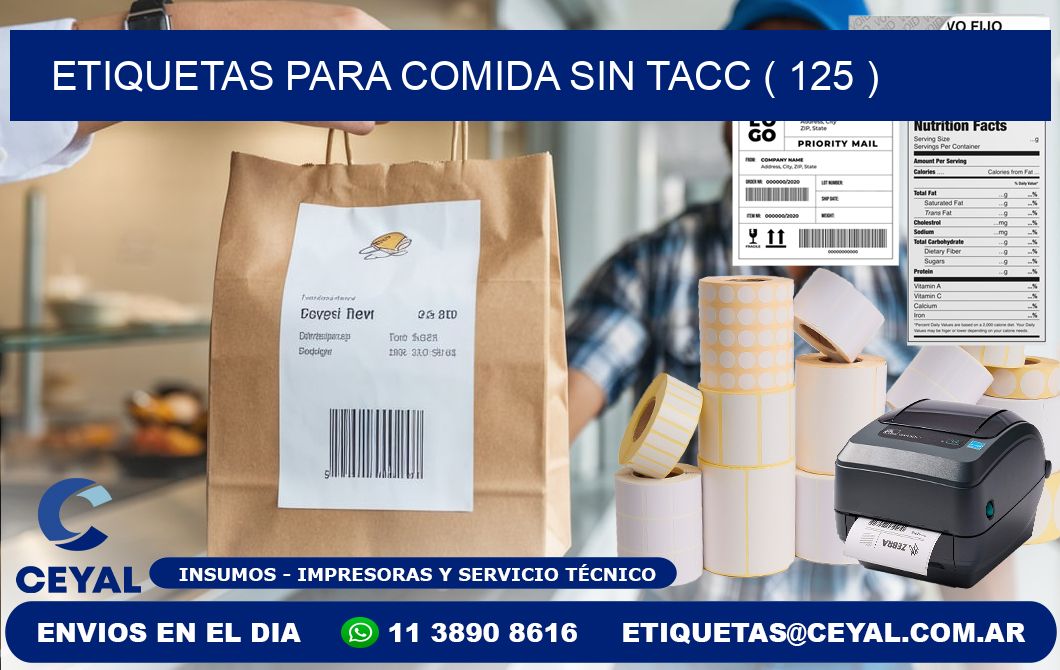 ETIQUETAS PARA COMIDA SIN TACC ( 125 )