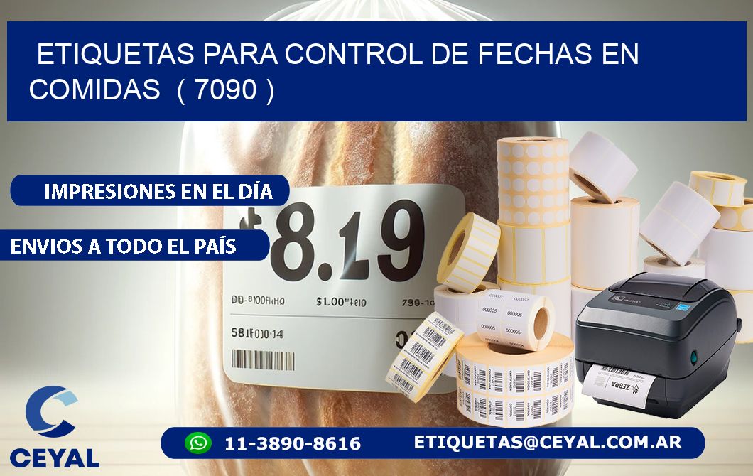 ETIQUETAS PARA CONTROL DE FECHAS EN COMIDAS  ( 7090 )