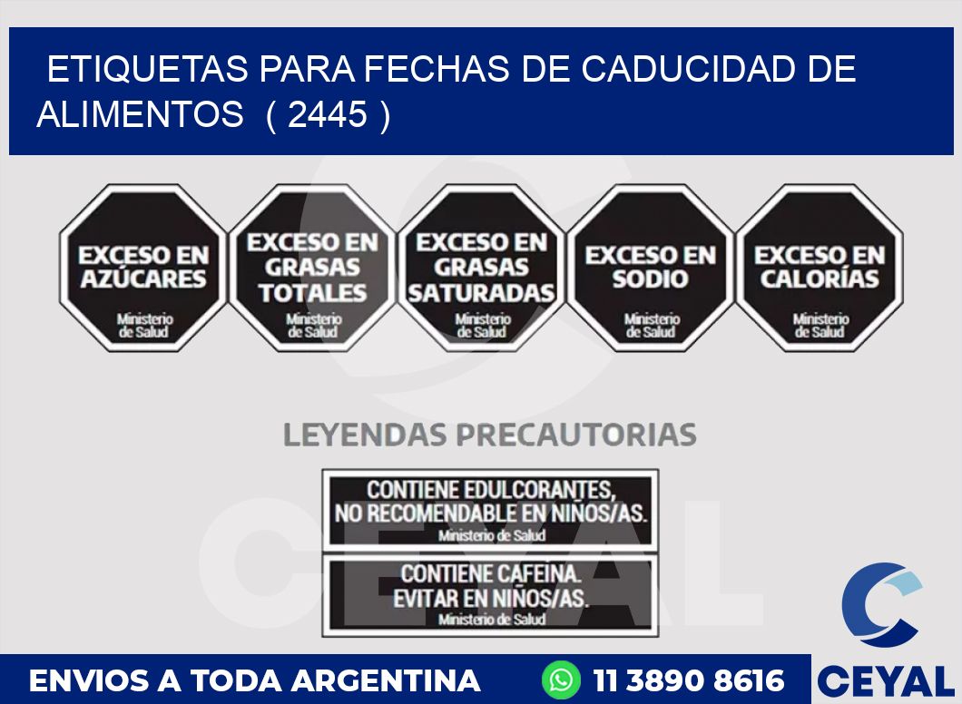 ETIQUETAS PARA FECHAS DE CADUCIDAD DE ALIMENTOS  ( 2445 )