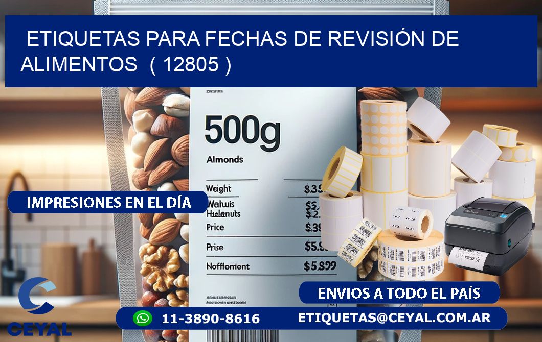 ETIQUETAS PARA FECHAS DE REVISIÓN DE ALIMENTOS  ( 12805 )