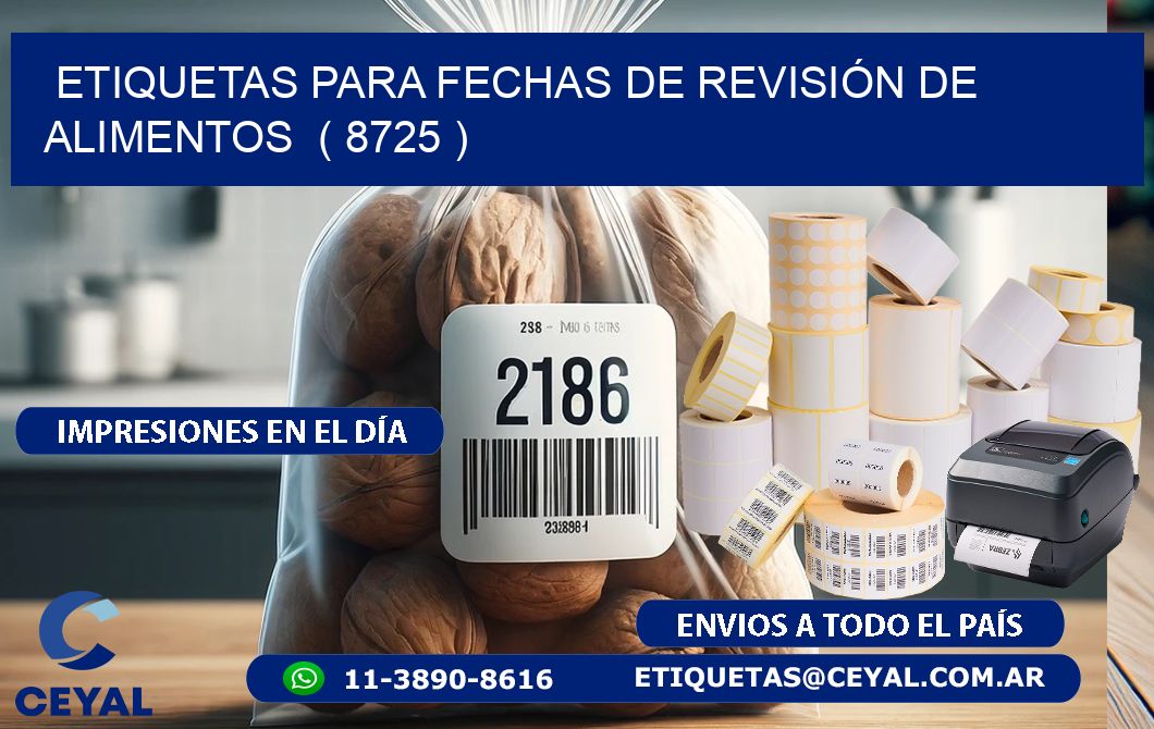 ETIQUETAS PARA FECHAS DE REVISIÓN DE ALIMENTOS  ( 8725 )