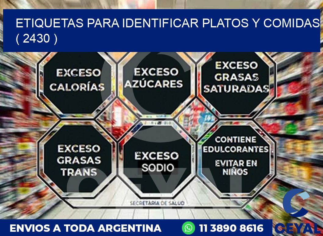 ETIQUETAS PARA IDENTIFICAR PLATOS Y COMIDAS  ( 2430 )