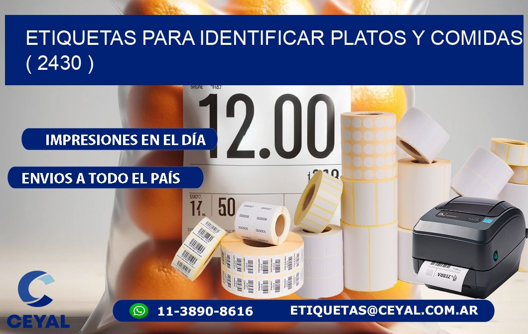 ETIQUETAS PARA IDENTIFICAR PLATOS Y COMIDAS  ( 2430 )