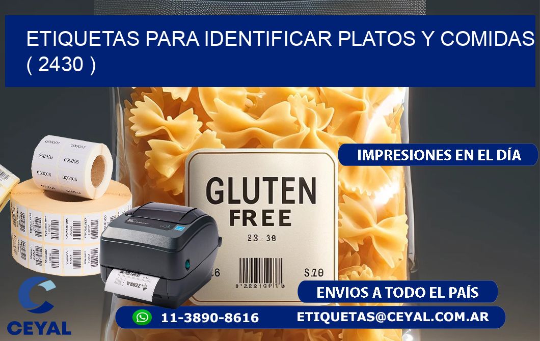 ETIQUETAS PARA IDENTIFICAR PLATOS Y COMIDAS  ( 2430 )