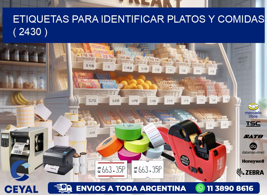 ETIQUETAS PARA IDENTIFICAR PLATOS Y COMIDAS  ( 2430 )