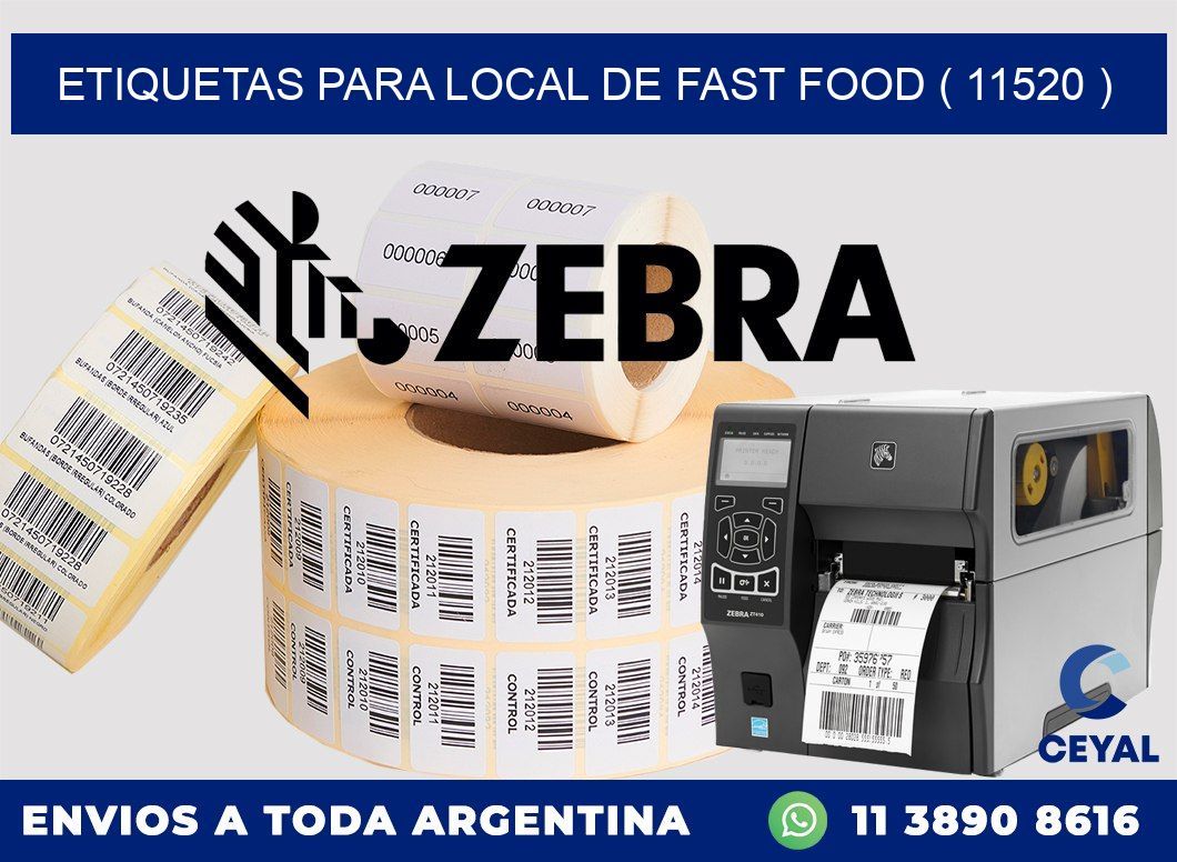 ETIQUETAS PARA LOCAL DE FAST FOOD ( 11520 )