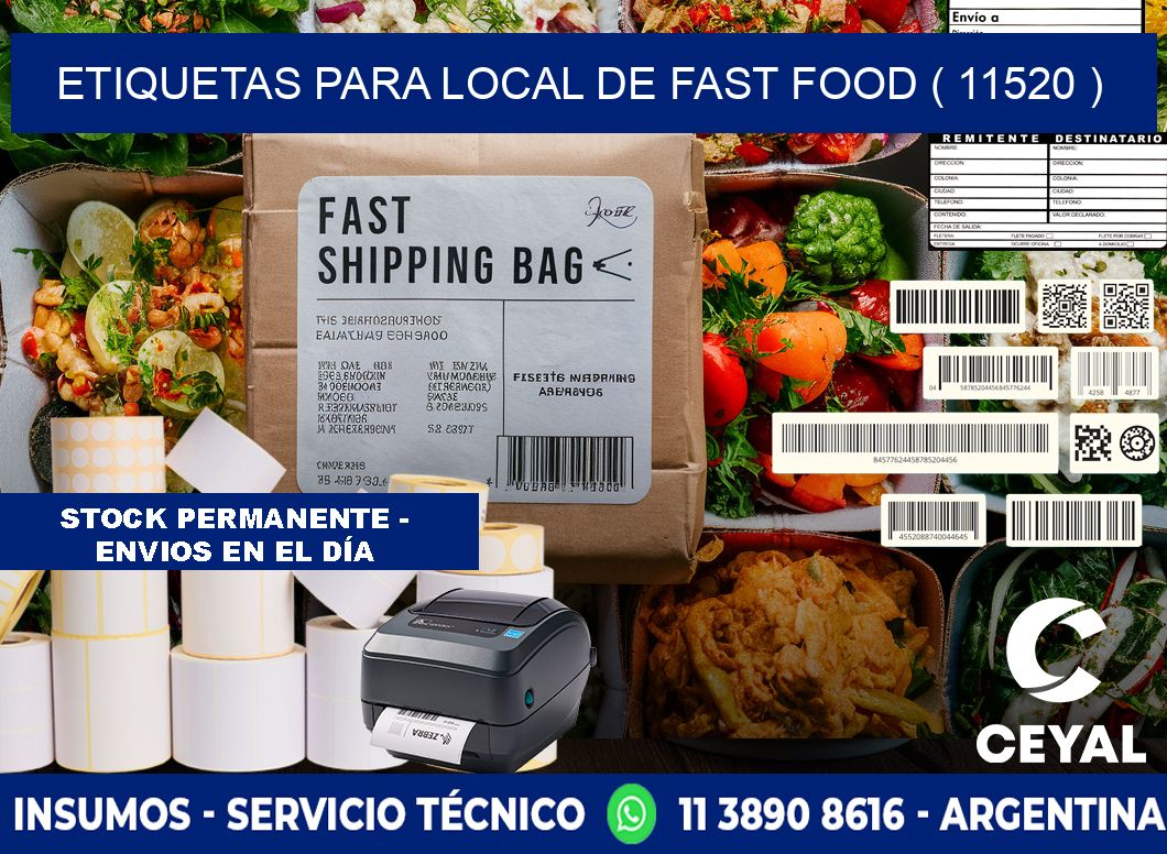 ETIQUETAS PARA LOCAL DE FAST FOOD ( 11520 )