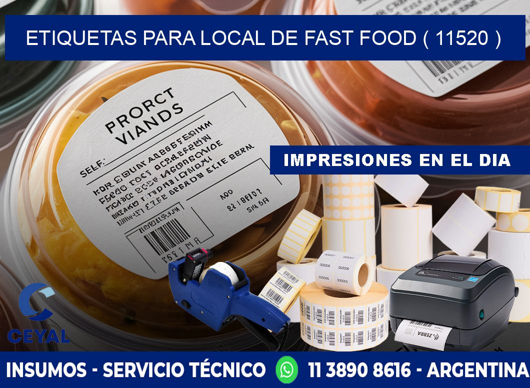 ETIQUETAS PARA LOCAL DE FAST FOOD ( 11520 )